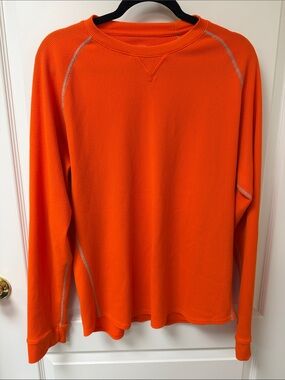 Under Armour Bright Orange Waffle-Knit Crewneck Sweatshirt